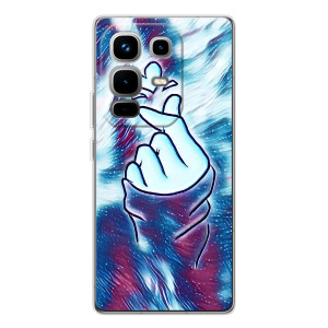Чехол с принтом для Infinix Note 50 (AlphaPrint - Знак сердечка)