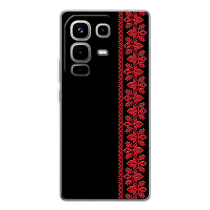 Силиконовый Чехол на Infinix Note 50 с картинкой Вышиванки – Вышиванка на черном
