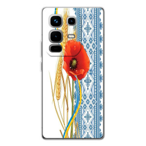 Силиконовый Чехол на Infinix Note 50 с картинкой Вышиванки – Вышиванка с цветком
