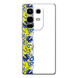 Силиконовый Чехол на Infinix Note 50 с картинкой Вышиванки – Желто-синяя вышиванка