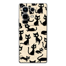 Чехол с рисунком кот на Infinix Note 50 (Черные коты)