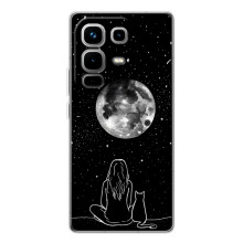 Чехол с рисунком кот на Infinix Note 50 (Девушка с котом)