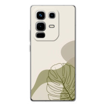 Силиконовый чехол с принтом в цветах на Infinix Note 50 – Монстера зелёная