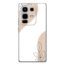 Силиконовый чехол с принтом в цветах на Infinix Note 50 – Нюдовый дизайн