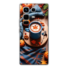 Чехол с уникальным дизайном «Осень с кофе» для Infinix Note 50 – Кофе и тыквы
