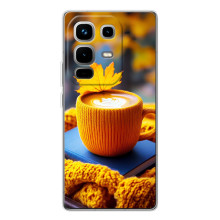 Чехол с уникальным дизайном «Осень с кофе» для Infinix Note 50 – Кофе с жёлтым