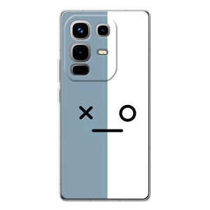 Силиконовые Чехлы (смешные стикеры) для Infinix Note 50 – Серо-белый