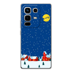 Силиконовый бампер на рождество для Infinix Note 50 (Город в снегу)