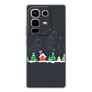 Силиконовый бампер на рождество для Infinix Note 50 (Город зимний)