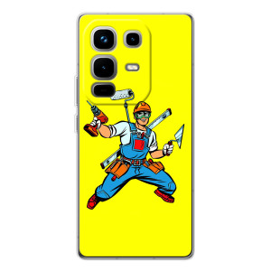 Силиконовый бампер (Работники) на Infinix Note 50 – Строитель