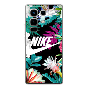 Силиконовый Чехол на Infinix Note 50 с картинкой Nike (Цветочный Nike)