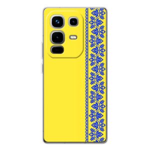 Силиконовый Чехол на Infinix Note 50 (Вышиванка на желтом)