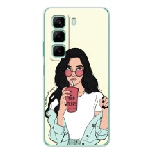 Силиконовый Чехол на Infinix Note 50 с картинкой Стильных Девушек (С напитком)