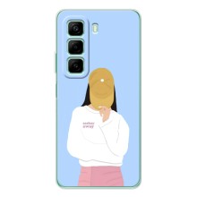 Силиконовый Чехол на Infinix Note 50 с картинкой Стильных Девушек (Желтая кепка)