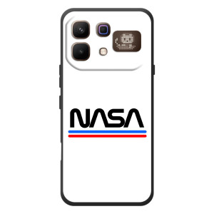 Силиконовый бампер с принтом "Наса" на Infinix Note 60 Pro – NASA на белом фоне