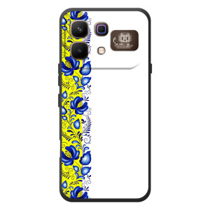 Силиконовый Чехол на Infinix Note 60 Pro с картинкой Вышиванки – Желто-синяя вышиванка
