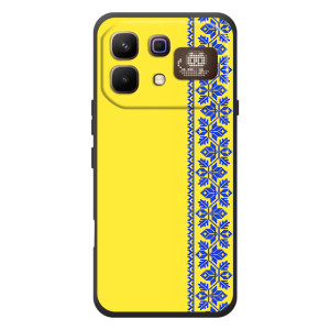 Силиконовый Чехол на Infinix Note 60 Pro (Вышиванка на желтом)