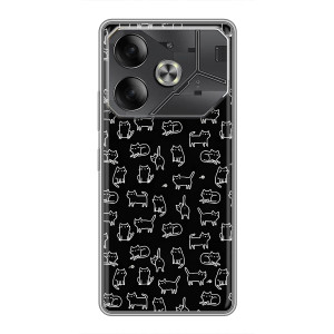 Чохол на тематику: Коти для Infinix Note 60 Ultra – Котики на чорному