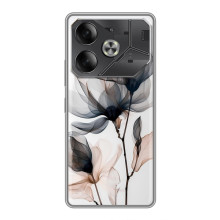 Чехол с цветочным принтом на 
Инфиникс Но́те 60 Ультра 
 – Цветы на белом