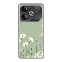 Чехол с цветочным принтом на 
Инфиникс Но́те 60 Ультра 
 – Цветы на зеленом