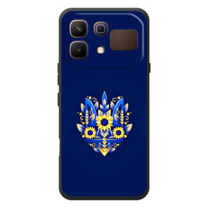 Чехол с украинским гербом на Infinix Note 60 (Цветочный герб)
