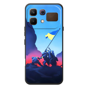 Чехол с украинским воином на Infinix Note 60 (Украинский прапор)