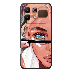 Силіконовый Чохол на Infinix Note 60 з картинкой Модных девушек (Дівчина та вії)