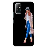 Чехол с картинкой Модные Девчонки Infinix Note 8 (Девушка со смартфоном)