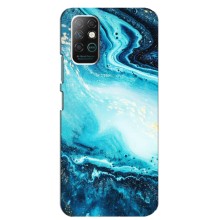 Мраморный чехол на Infinix Note 8 (VPrint) (Голубой мрамор)