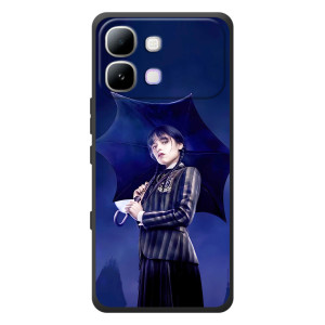 Чехлы с принтом Уэнсдей на Infinix Note Edge (Уэнсдей с зонтом)