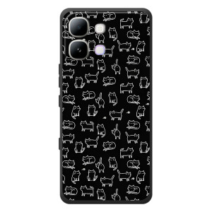 Чехол с принтом для Infinix Note Edge (AlphaPrint) Модные коты