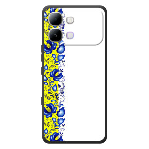 Силиконовый Чехол на Infinix Note Edge с картинкой Вышиванки – Желто-синяя вышиванка