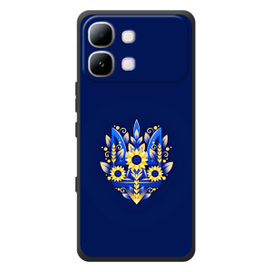 Чехол с украинским гербом на Infinix Note Edge (Цветочный герб)