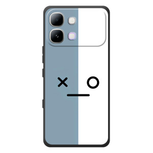 Чохли (ТПУ) (смішні стікери) для Infinix Note Edge (Сіро-білий)