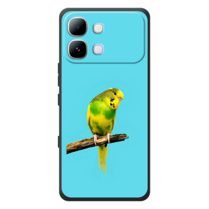 Силиконовый чехол с птичкой на Infinix Note Edge – Попугайчик