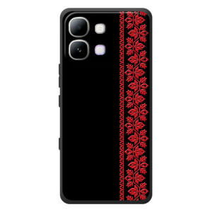 Силиконовый Чехол на Infinix Note Edge (Красная Вышиванка)