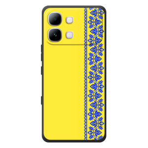 Силиконовый Чехол на Infinix Note Edge (Вышиванка на желтом)