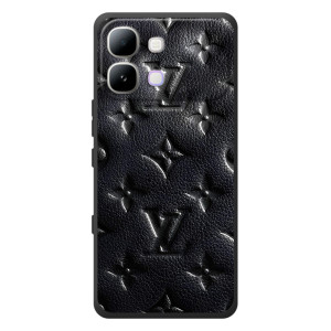 Текстурный Чехол Louis Vuitton для Инфиникс Ноут Эдж (Черный ЛВ)