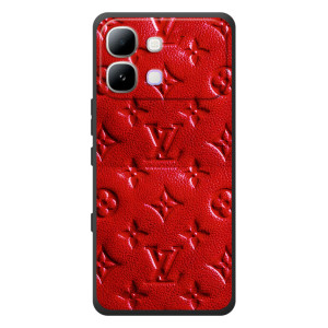Текстурный Чехол Louis Vuitton для Инфиникс Ноут Эдж (Красный ЛВ)