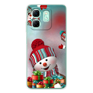 Чехлы на Новый Год Infinix Smart 10 HD (Снеговик в шапке)