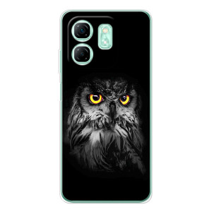Чехлы с принтом СОВЫ для Infinix Smart 10 HD – Сова на чёрном