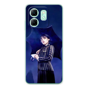 Чехлы с принтом Уэнсдей на Infinix Smart 10 HD – Уэнсдей с зонтом