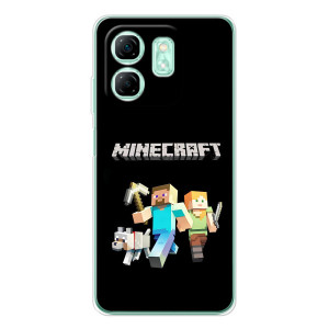 Чехол Майнкрафт на Infinix Smart 10 HD (AlphaPrint) Minecraft – герои Minecraft
