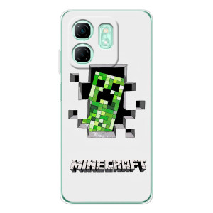 Чехол Майнкрафт на Infinix Smart 10 HD (AlphaPrint) Minecraft – крипер Майнкрафт