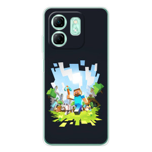 Чехол Майнкрафт на Infinix Smart 10 HD (AlphaPrint) Minecraft – персонажи Minecraft