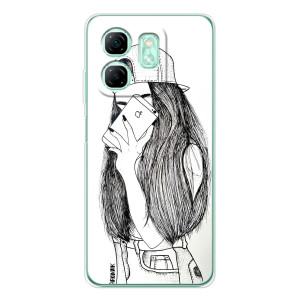 Чехол с печатью для Infinix Smart 10 HD - (Мода) (AlphaPrint) – Фото девочки