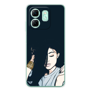 Чехол с печатью для Infinix Smart 10 HD - (Мода) (AlphaPrint) – Красивая девочка