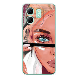 Чехол с печатью для Infinix Smart 10 HD - (Мода) (AlphaPrint) – Макияж