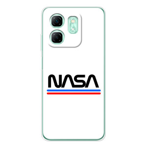 Силиконовый бампер с принтом "Наса" на Infinix Smart 10 HD – NASA на белом фоне