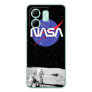 Силиконовый бампер с принтом "Наса" на Infinix Smart 10 HD – Nasa на луне
